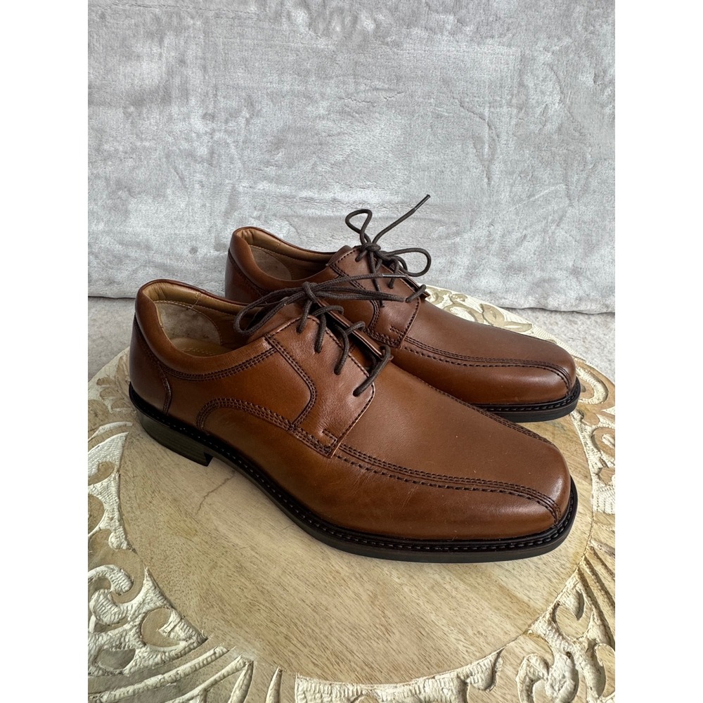 Johnston & Murphy Mens Tan Leather Bicycle Toe Dress Shoes 20-4886 Size 9.5 M